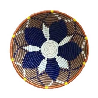 INDIGO HOPE BASKET- EARTH TONE AND INDIGO for wholesale by The African Home Goods