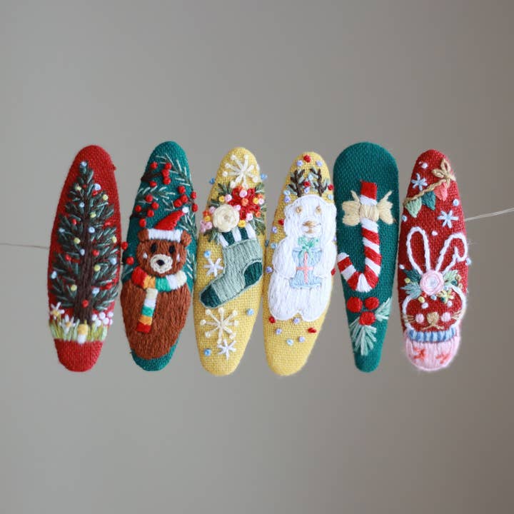 Holiday Magic Broderade Hårklämmor för wholesale av Finer Embroidery