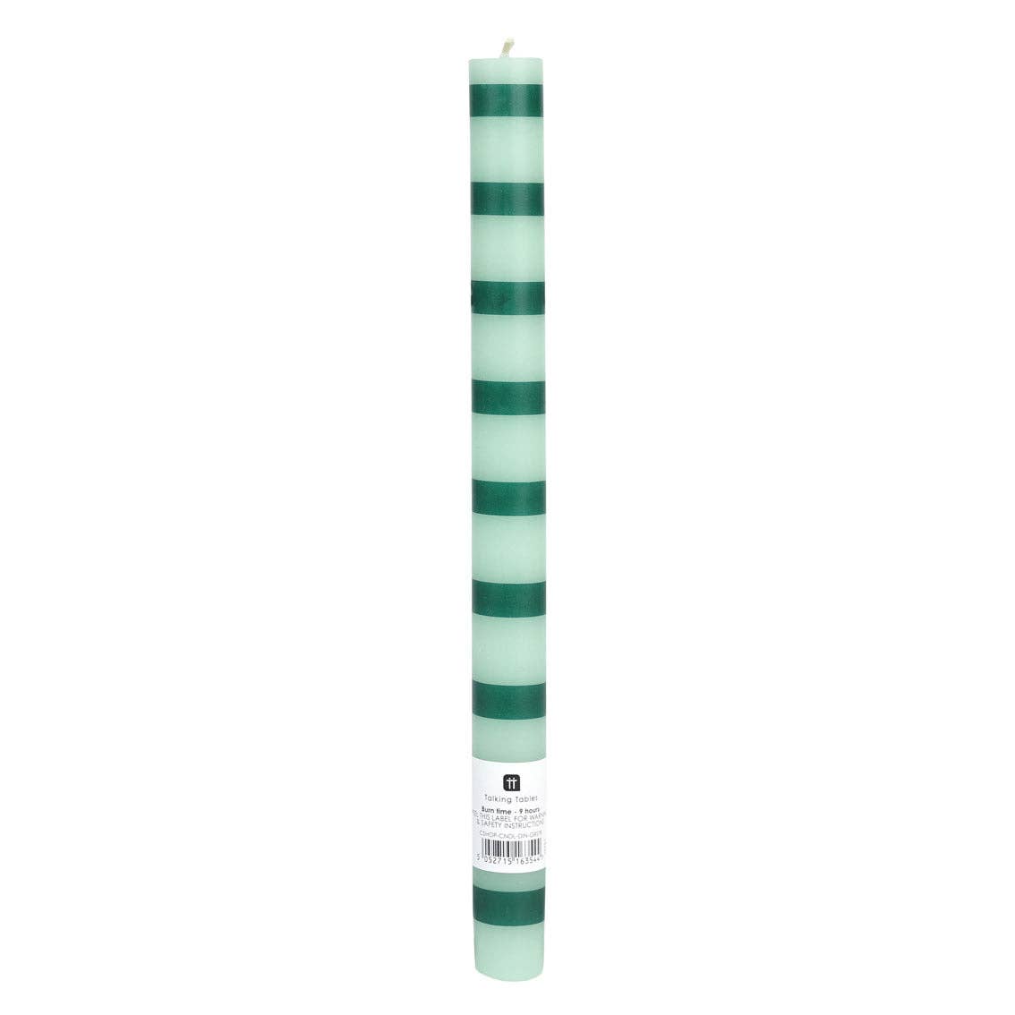 Talking Tables EU - Wholesale Tapered Candle/Candlestick - Green Stripe Taper Dinner Candles - POS Unit8