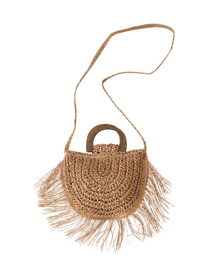 Saco de Praia com Franjas de Palha HB2365 por atacado de Ole