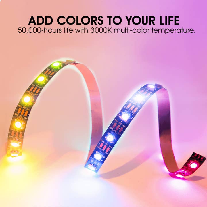 WBM LLC - Wholesale String Lights - WBM SMART LED Strip Lights With Remote - Indoor | 32.8ft RGB6