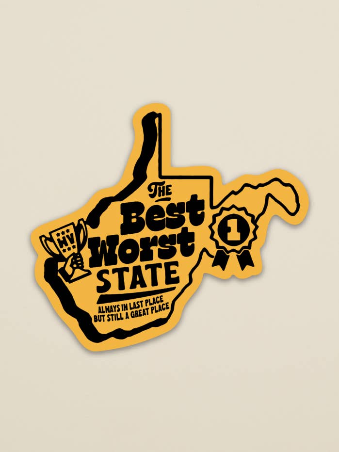 Best Worst State Sticker for wholesale by Kin Ship Goods