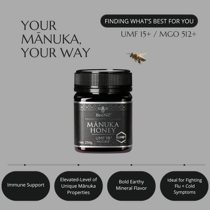 BeeNZ - Wholesale Honey - BeeNZ UMF15+ Manuka Honey (MGO 512+)3