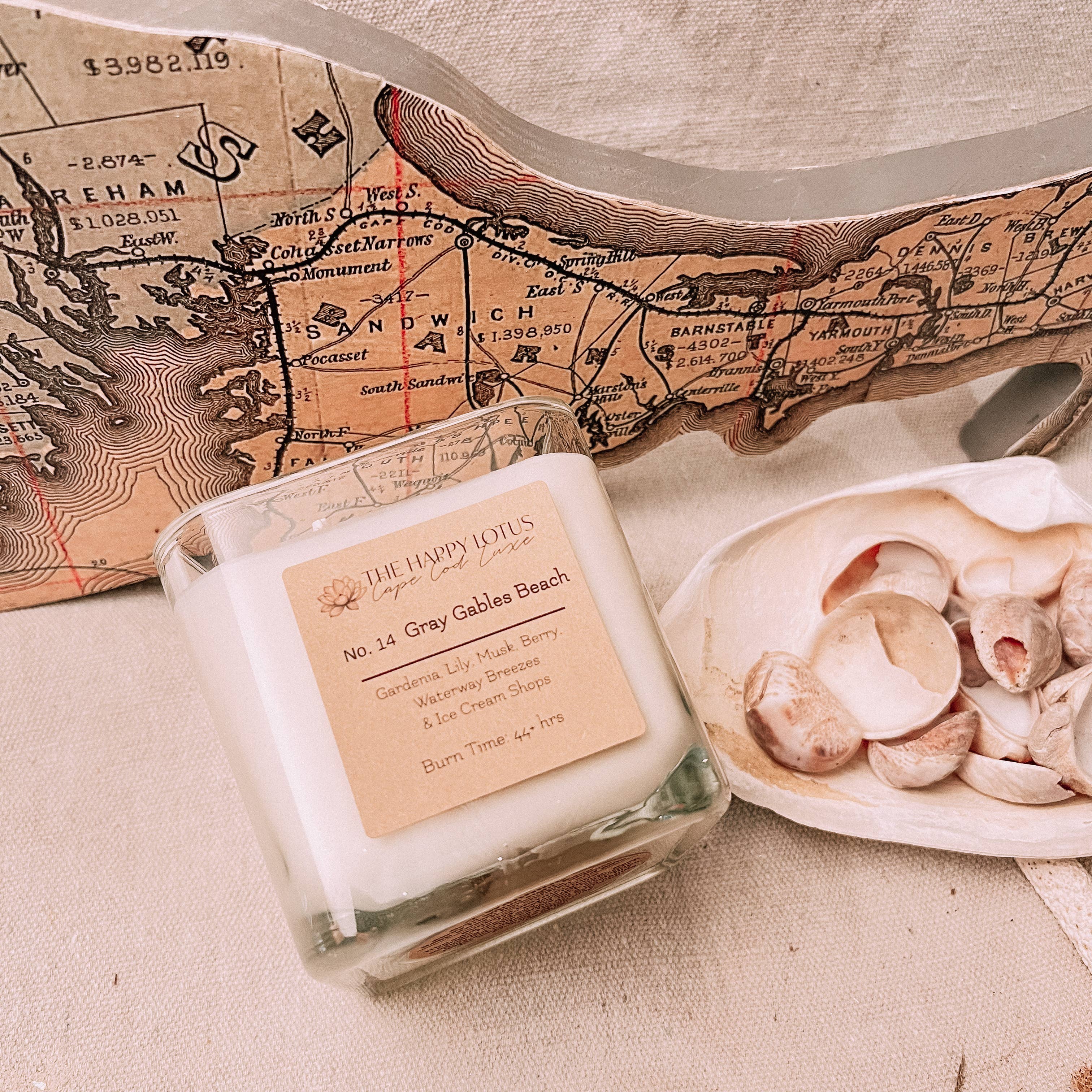 The Happy Lotus - Wholesale Jar/Filled Candle - Cape Cod Luxe Candles: No. 14 Gray Gables Beach0