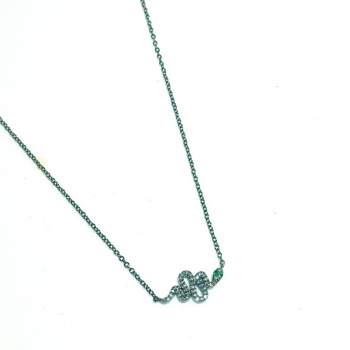 Pave Diamond Snake Necklace for wholesale by Pamela Bloom Jewelry