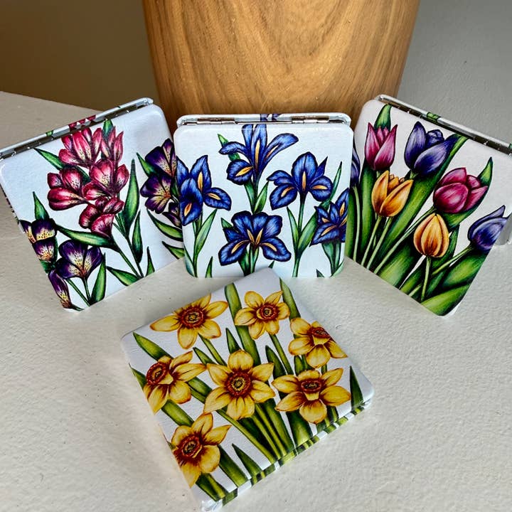 Miroirs Compacts - Fleurs de Printemps (collection limitée) pour la vente par DCW Inspired
