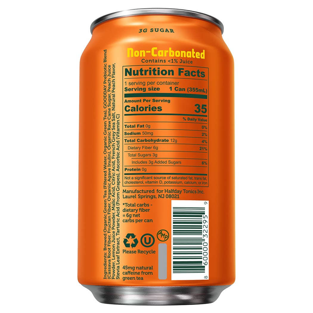 Halfday Tonics - Wholesale Iced Tea - Peach Iced Tea 12 Pack1