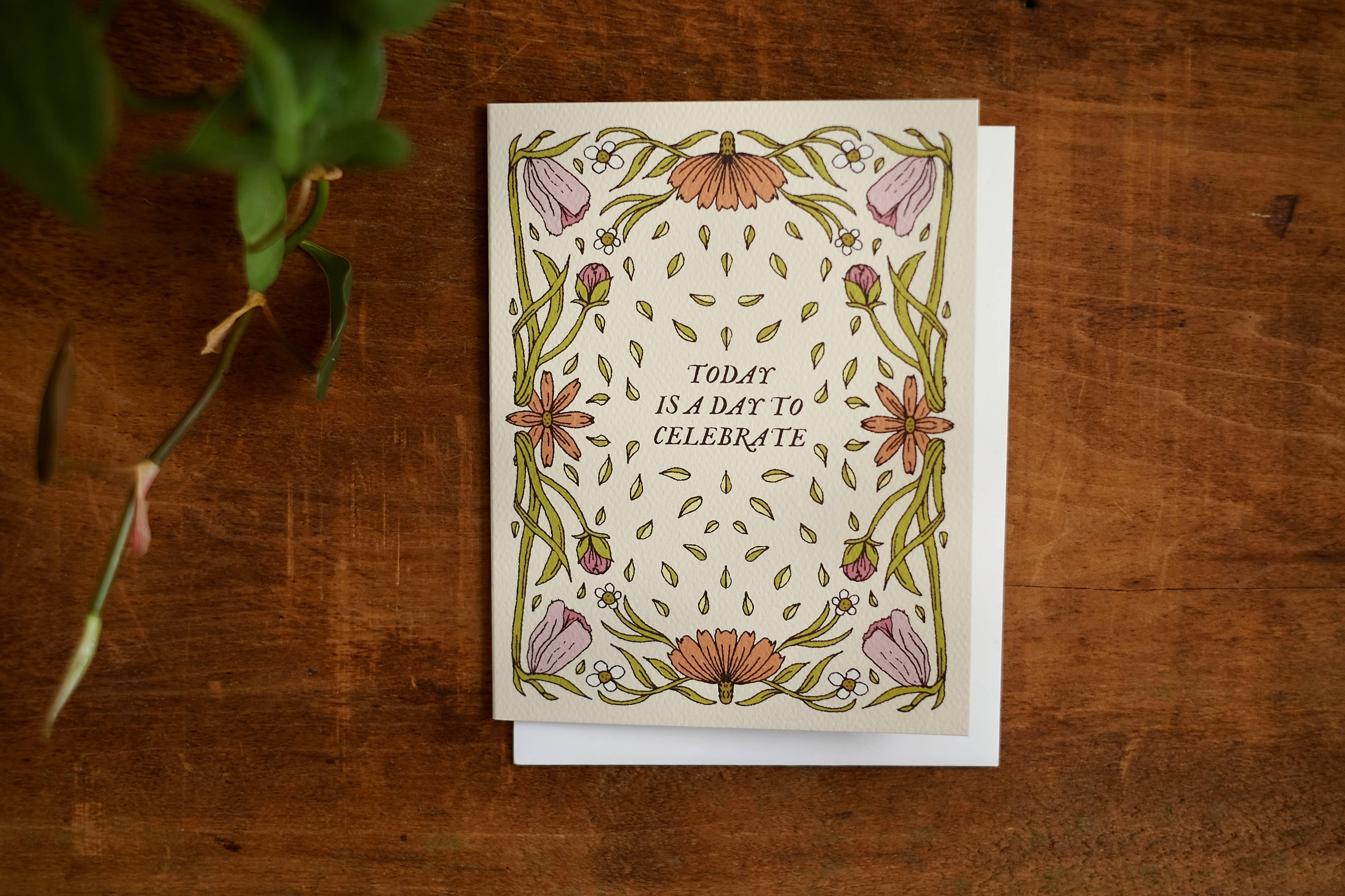 annalisa v. sawtell - Wholesale Everyday Greeting Card - Floral Confetti (Celebration) | Botanical Greeting Card | A2