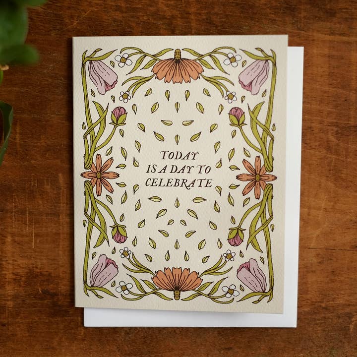 Confetti Floreali (Celebrazione) | Biglietto di Auguri Botanico | A2 per la vendita all'ingrosso da parte di annalisa v. sawtell