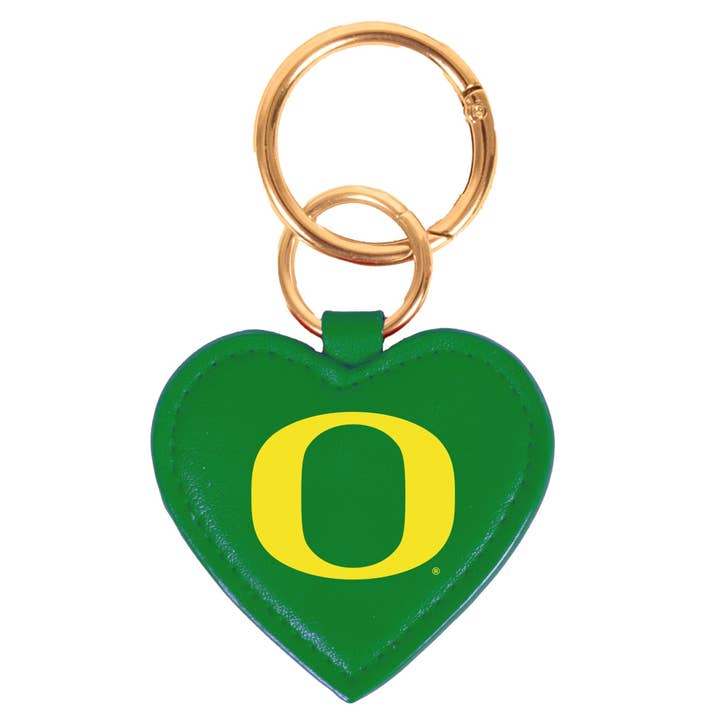 Oregon Ducks Heart Purse Charm/ Key Ring by Desden for wholesale by Desden