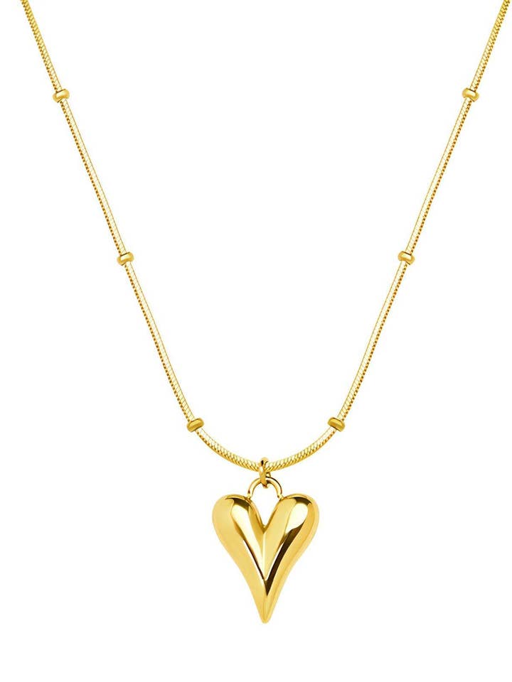 Heart on a Chain Necklace for wholesale by Earth + Clay Collective
