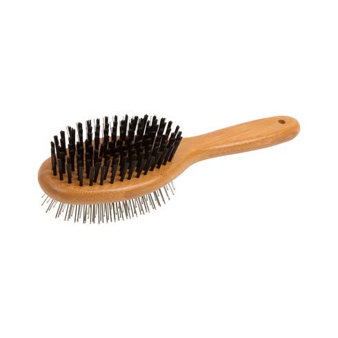 Essential Dog - Vente Brosse – chat et chien - Brosse double face en bambou naturel pour chats et chiens1