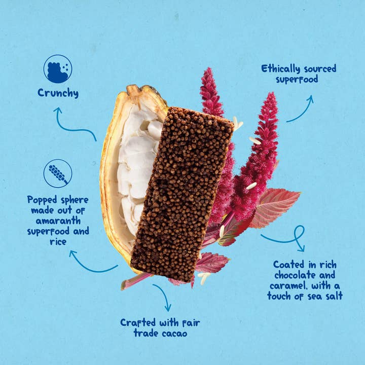 Almazen - Wholesale Snack Bar - Dark Chocolate Crunchy Pop Bar 4 boxes (12 Bars) | Nutriwell4