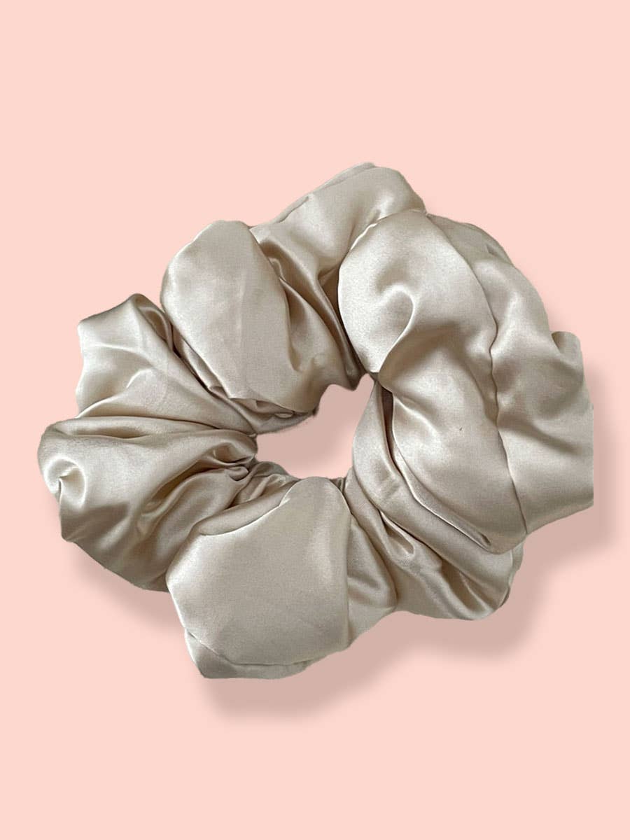 DOUBLJU - Wholesale Scrunchie - Women's - Solid Color Satin Hair Tie Pleated Scrunchie Hair Band6