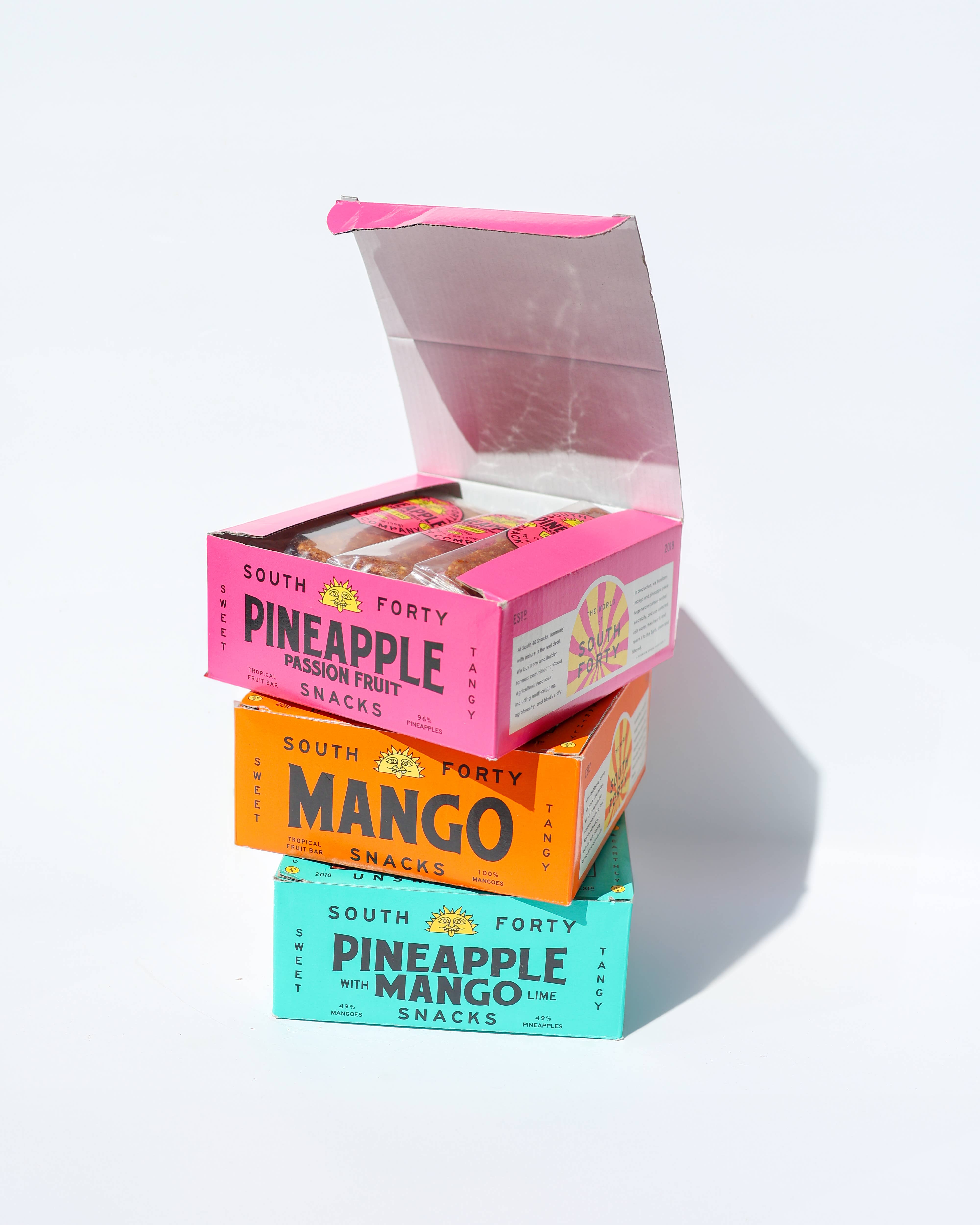 SOUTH FORTY SNACKS COMPANY - Vente Barres de céréales - Pack de 18, Barre de fruits Mangue Ananas Citron Vert (1,50 $ par unité)3