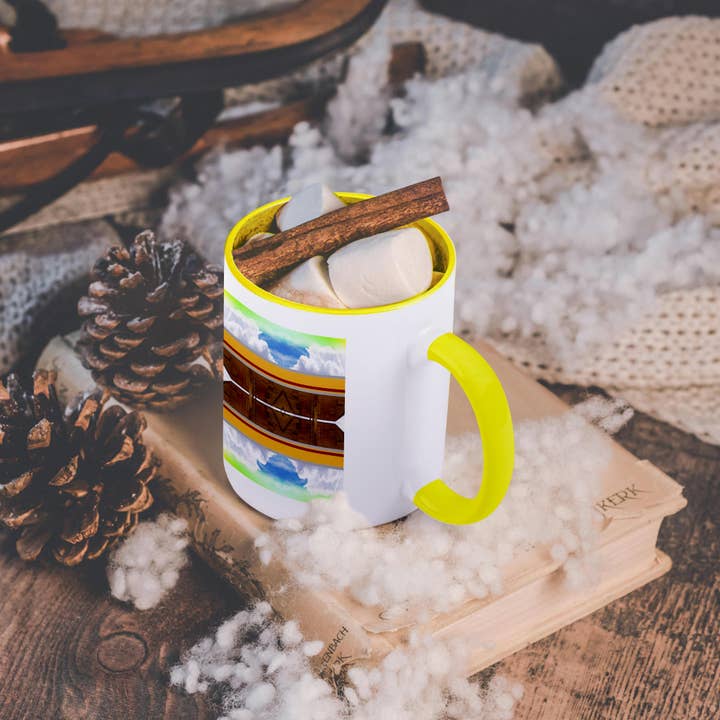 3dRose - Wholesale Coffee Mug - 3dRose, Yellow and Orange Sinclair Sign at a Gas Station pointed toward sky of blue, Mug5