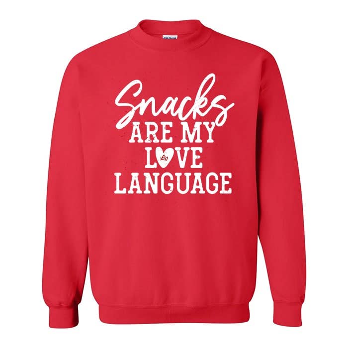 Snacks Are My Love Language Crewneck for wholesale by Ledger Nash