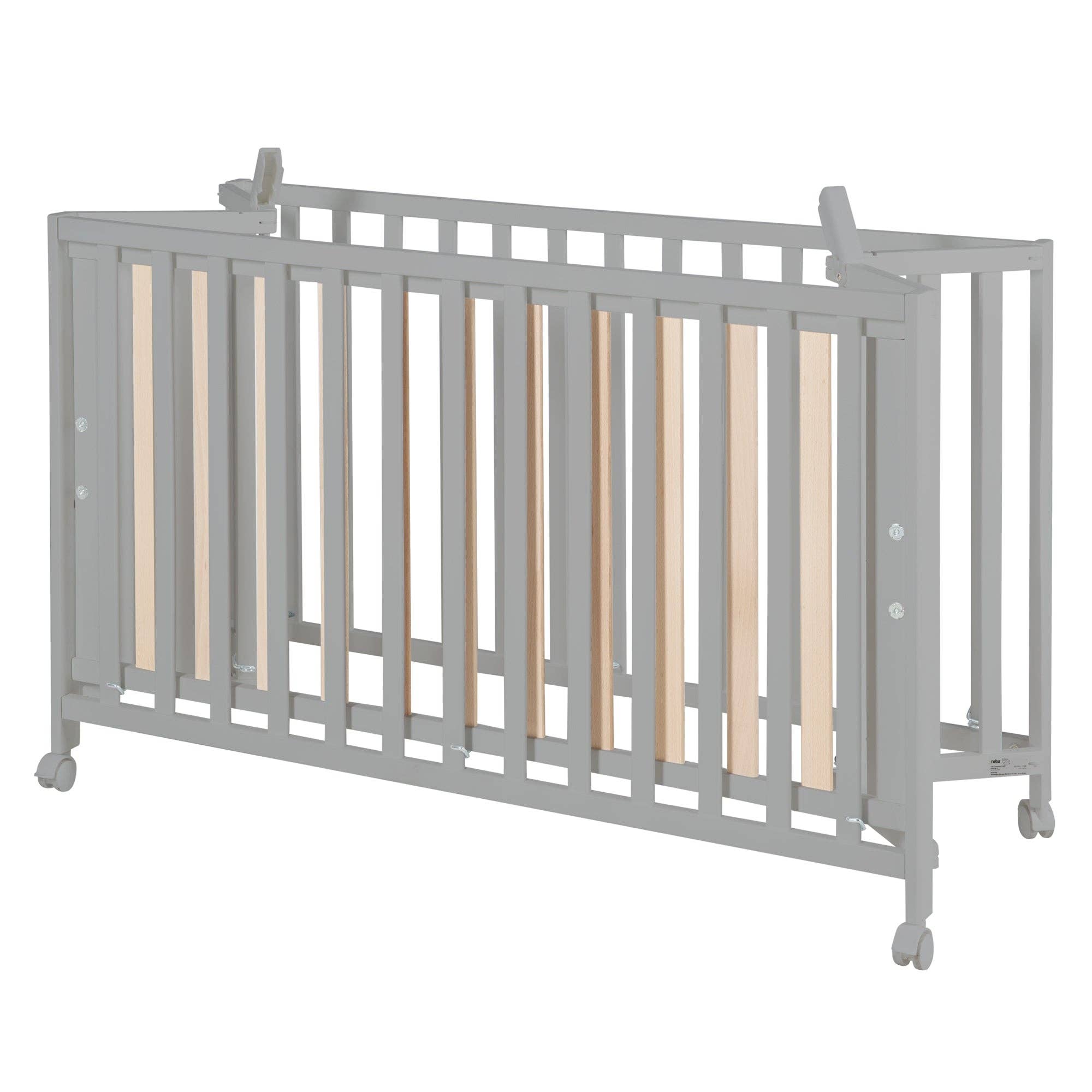roba kids – wholesale Säng - Barn och baby – roba kids hopfällbar säng "Fold up", 60 x 120 cm, taupe trä5