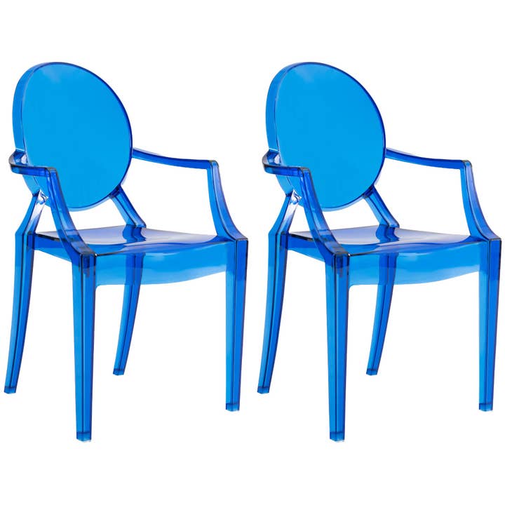 ShopBobbys - Wholesale Chair - Kids - JOON 2 Pack Kids Ghost Chairs with Armrest, 25x13x14.5 Inches, Transparent