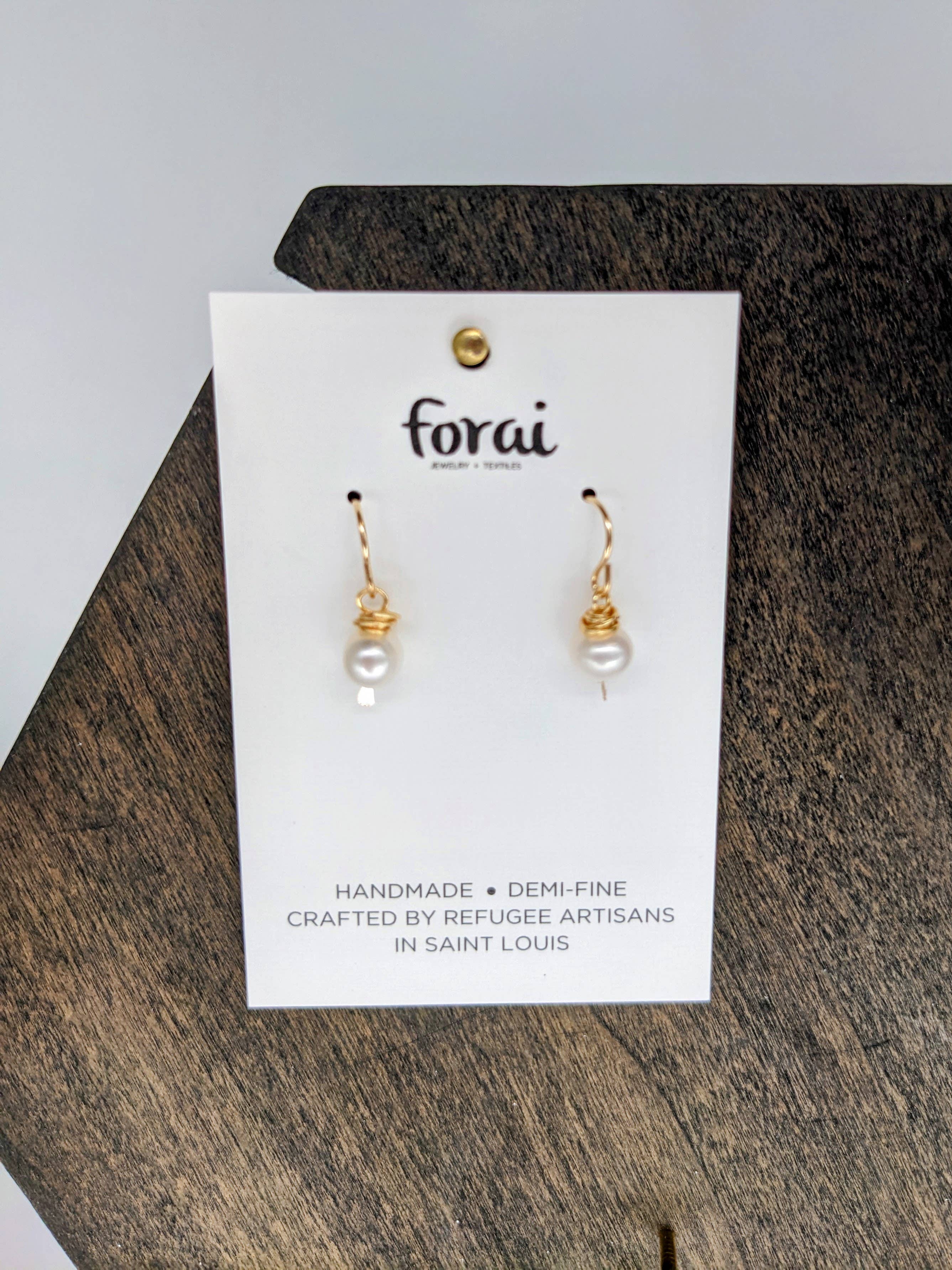 Forai - Wholesale Dangle Earrings - Leeda Pearl Earrings in 14k Gold Filled4
