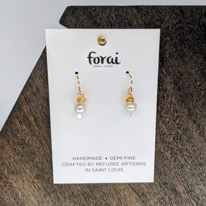 Forai - Wholesale Dangle Earrings - Leeda Pearl Earrings in 14k Gold Filled4