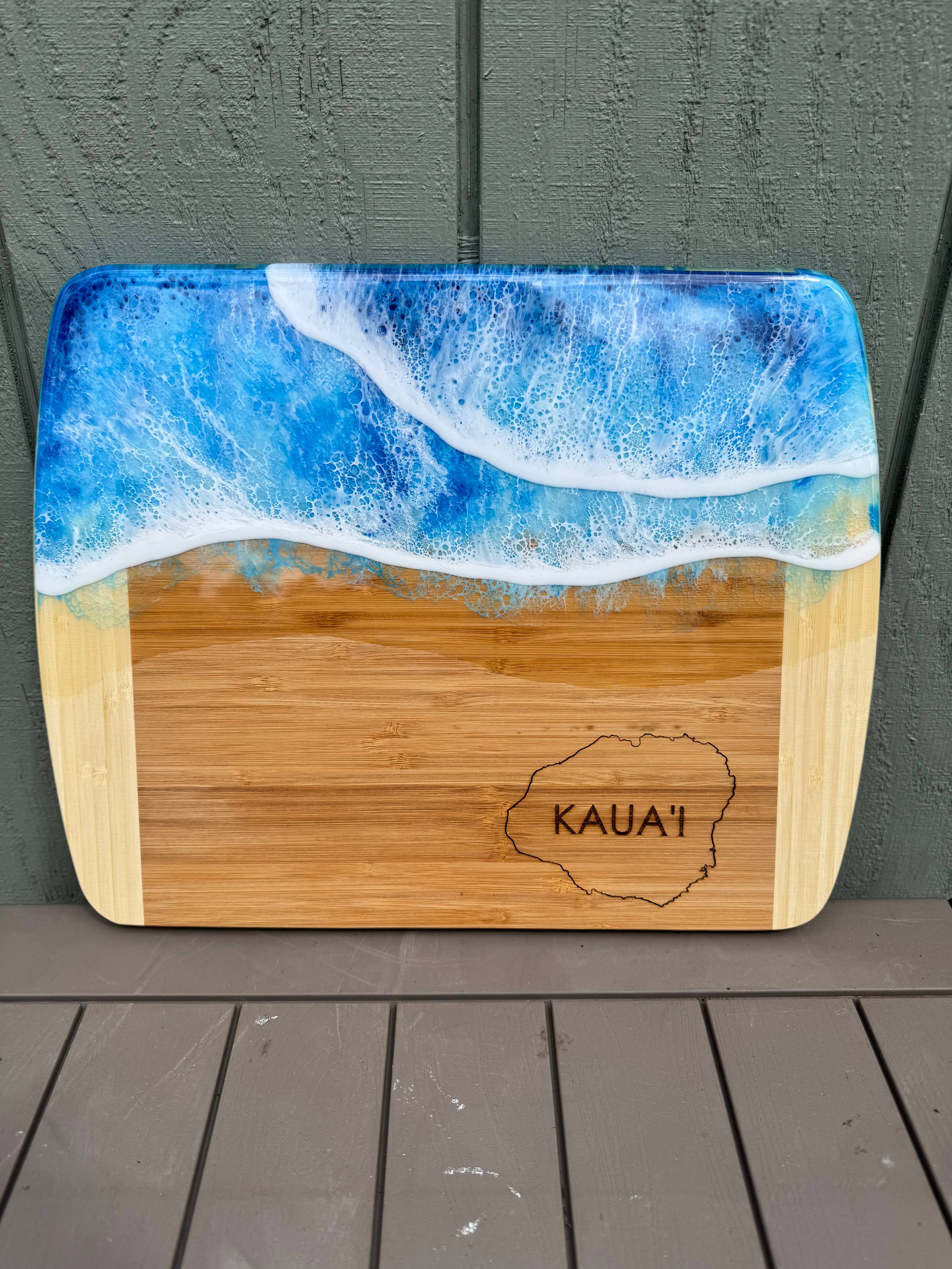 TBM Creations LLC - Vente Plateaux à fromage - NOUVEAU | Planche à charcuterie KAUAI Island Ocean | Planche à fromages8