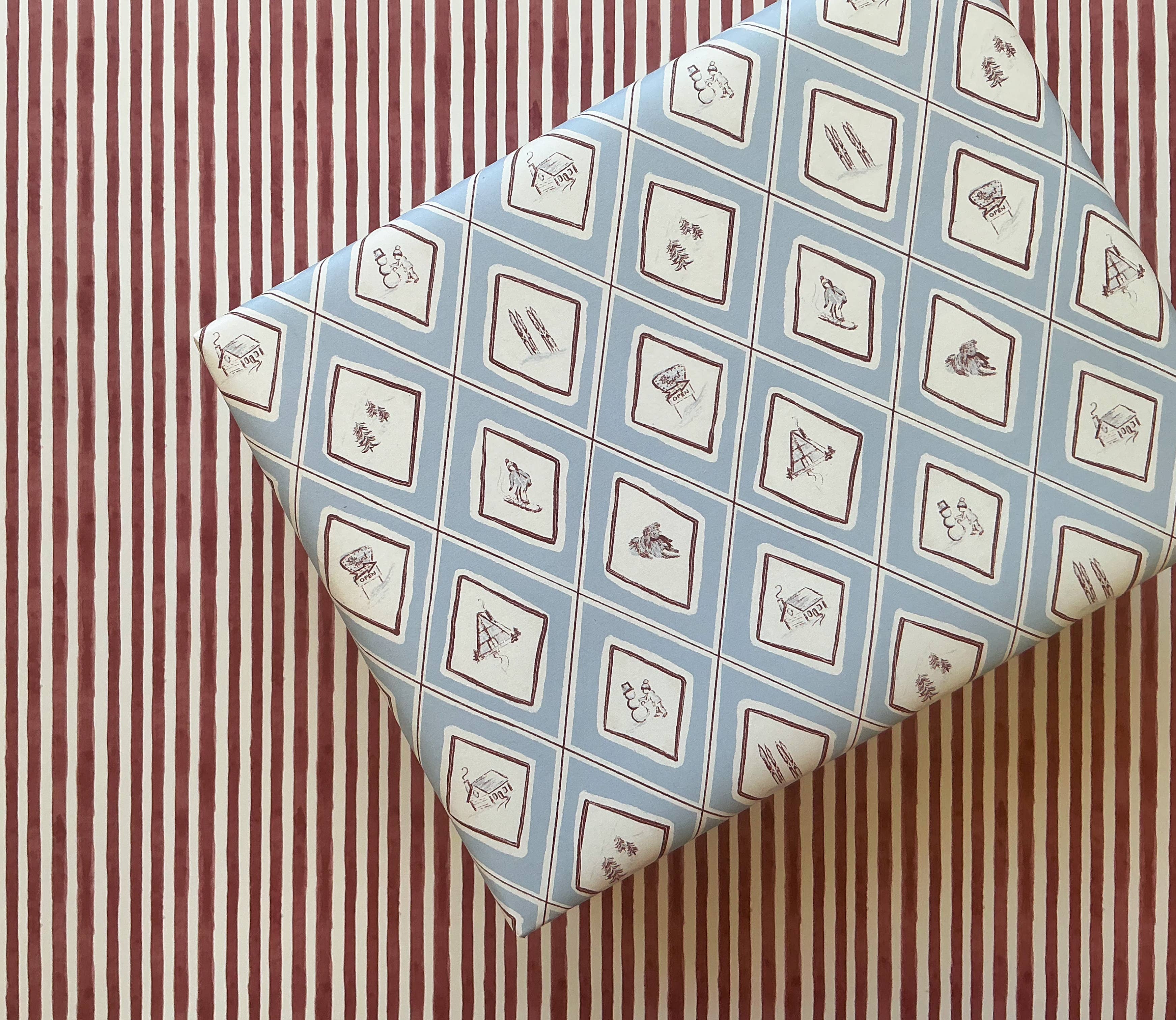 The First Snow - Wholesale Flat wrap - Winterberry Stripe Gift Wrap1