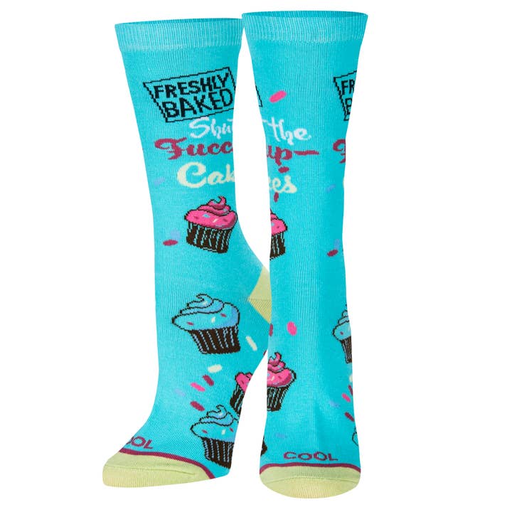 Shut The Fuccupcakes - Crew Folded Femme - Chaussettes Cool pour la vente par Cool Socks
