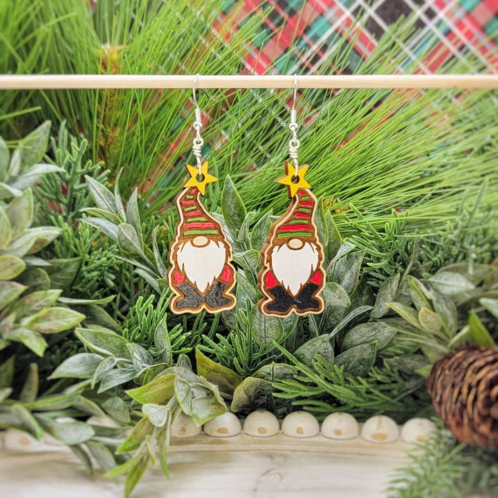 Young Wild Bee – wholesale Hängande örhängen – Målade semester-tomteörhängen