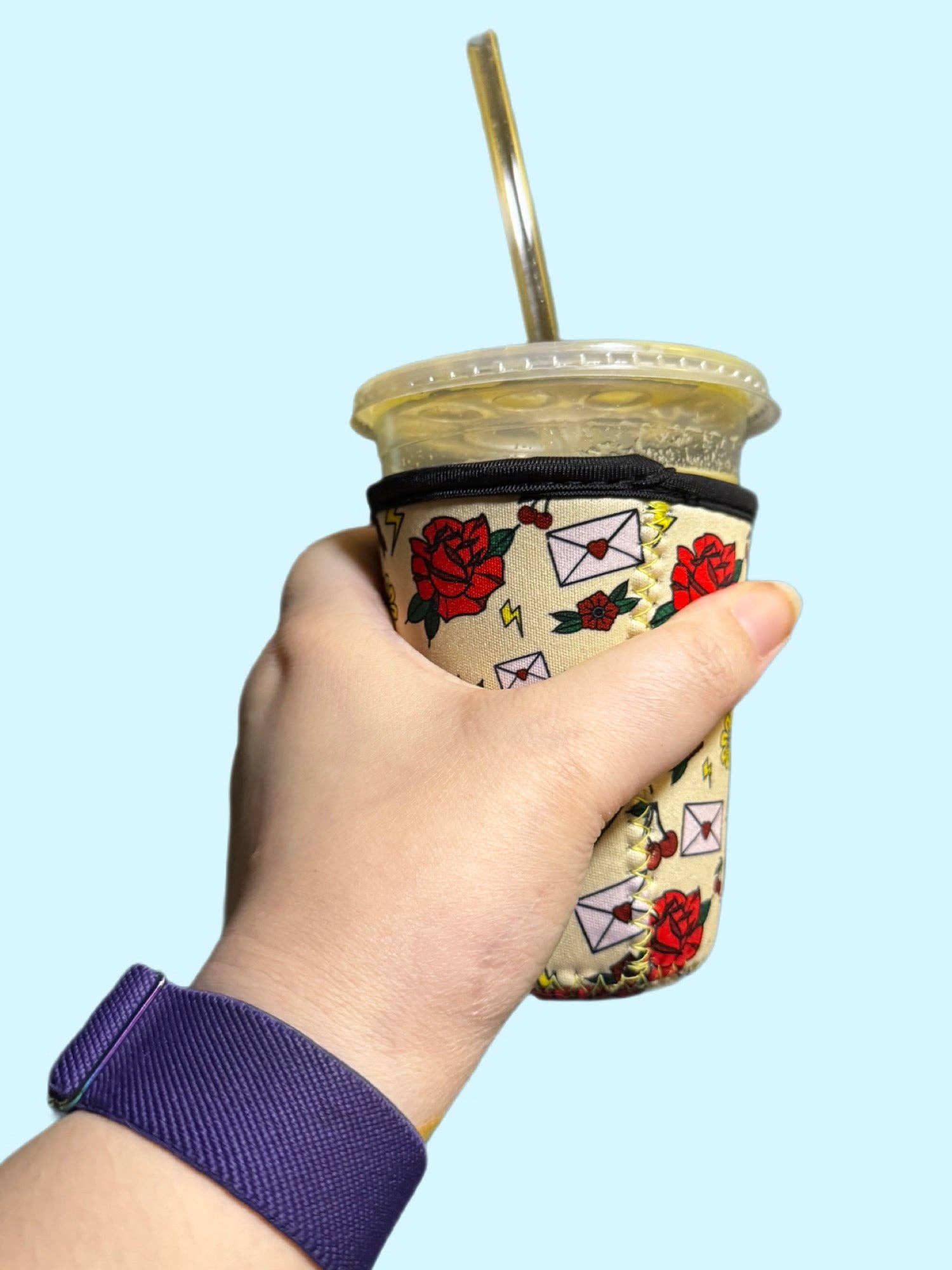 Sprinkles Studios - Wholesale Drink Huggers & Koozies - Vintage Tattoo Flash Neoprene Iced Coffee Cup Sleeve1