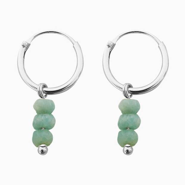 Orecchini amazzonite argento per la vendita all'ingrosso da parte di My Treasure Hunts