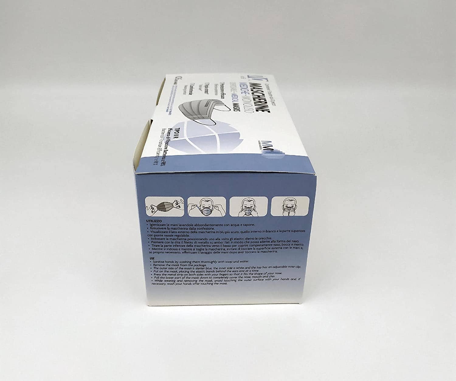 Munus Medical - Venta al por mayor Mascarilla facial protectora - Mascarilla quirúrgica para adultos MM-005 - 5 bolsas de 10 piezas2