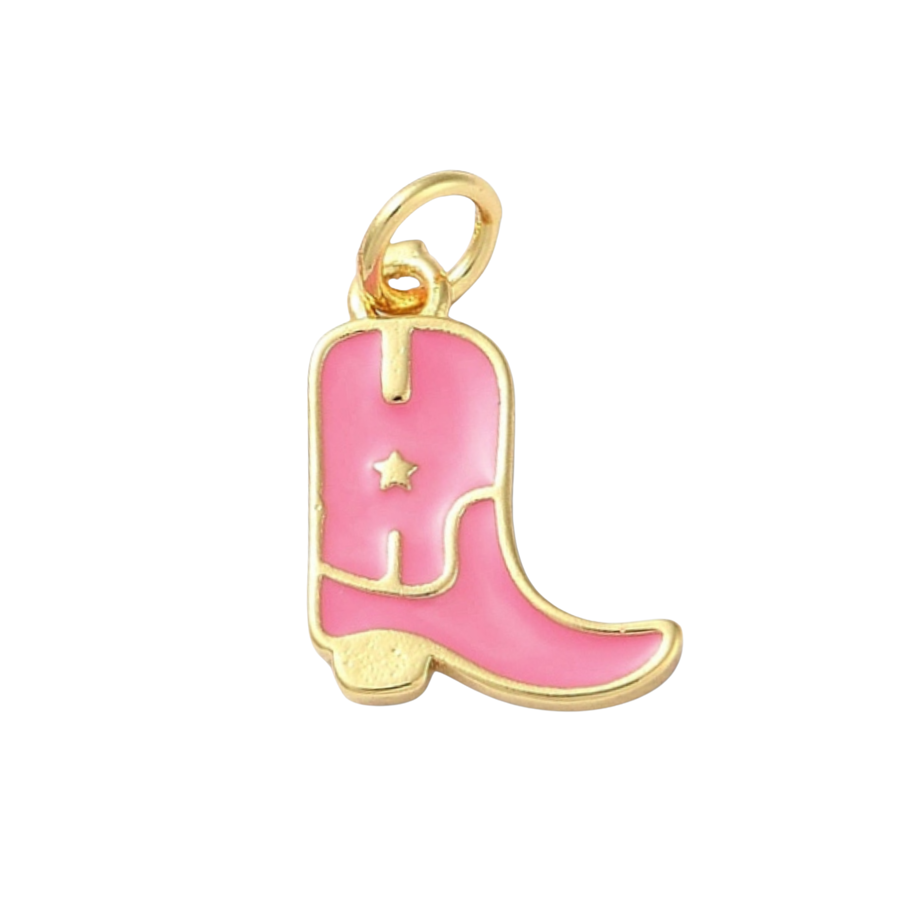 Love, Paige Designs - Wholesale Individual Charm/Pendant - 18k Gold Plated Brass Star Cowboy Boot Charm2