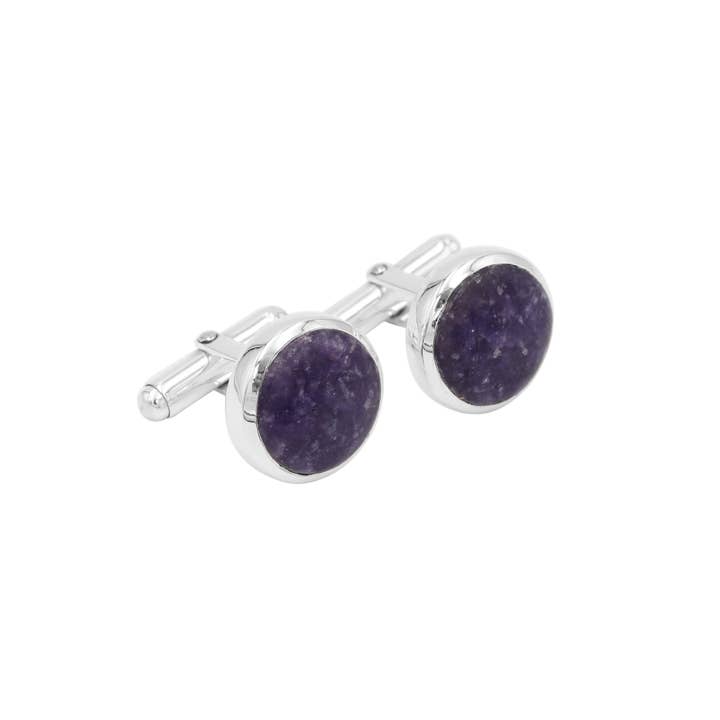 Men’s Lepidolite Cufflinks: 925 Sterling Silver Luxury Gift for wholesale by Jay Jools