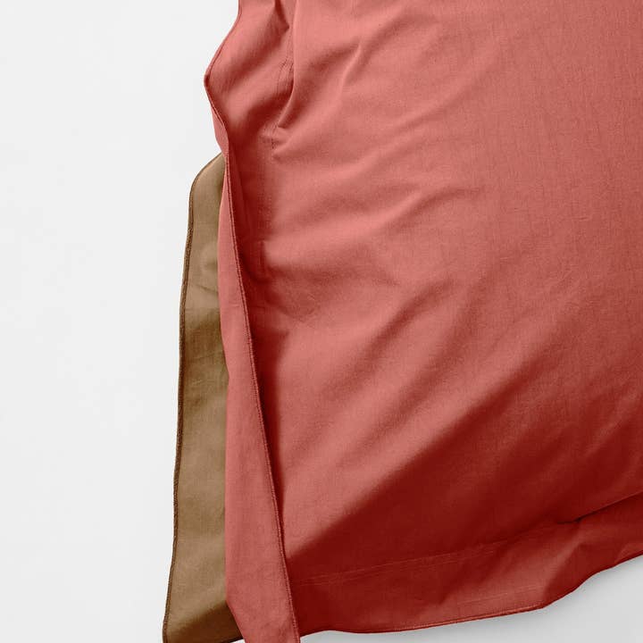SUTRAM - Wholesale Duvet Cover - Duvet Cover in BI COLOUR Carob and Ochre Red