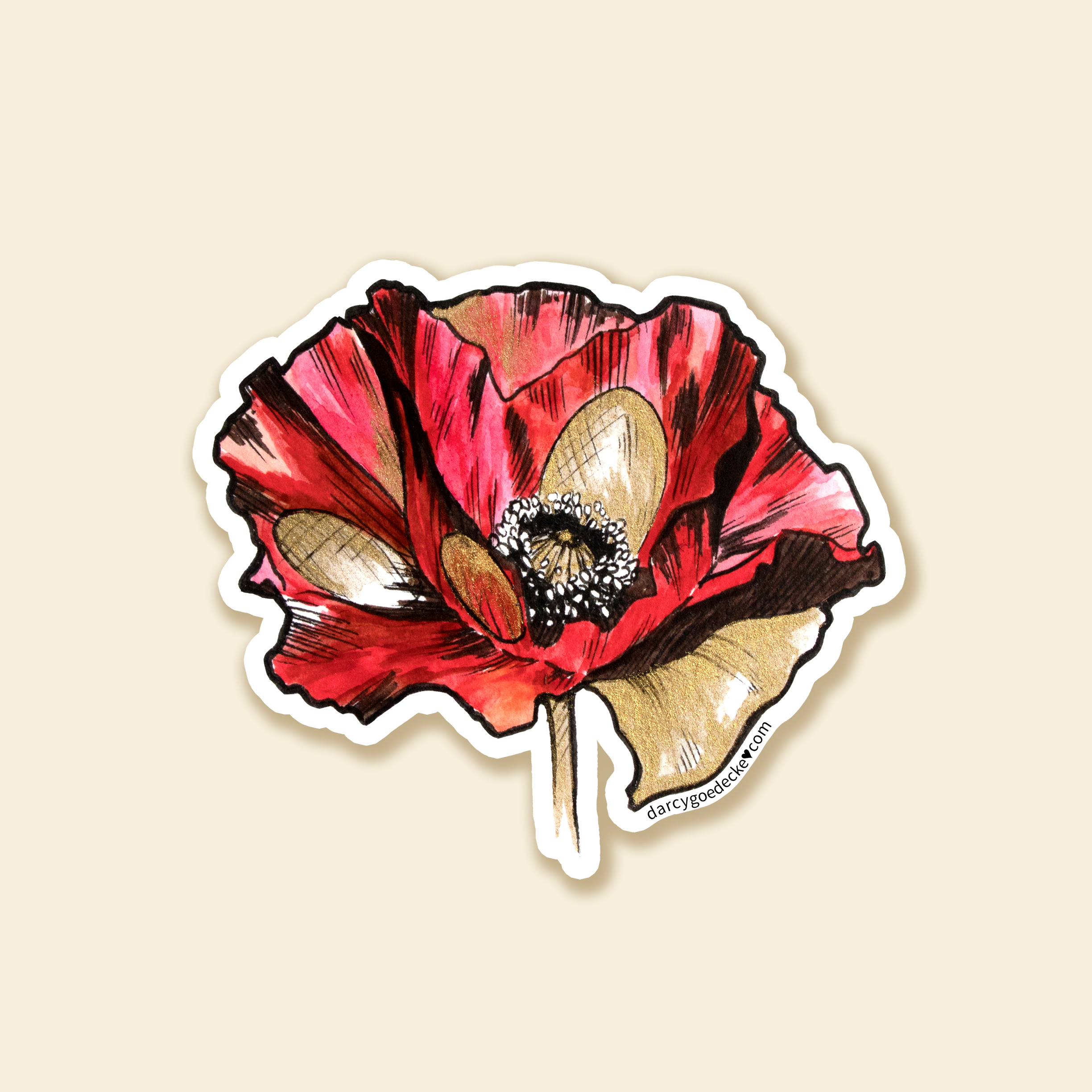Whimsical Art by Darcy Goedecke - Wholesale Sticker - Release Poppy | Sticker0