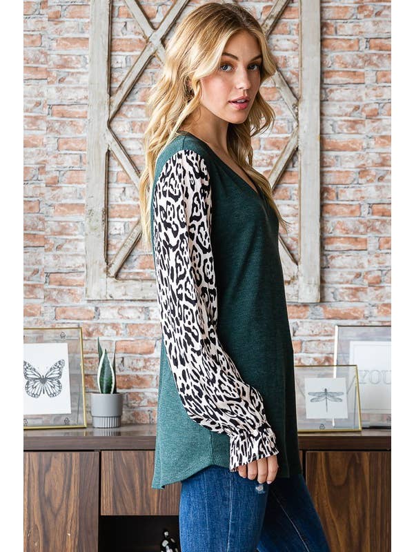 Sunday Morning - Wholesale Tunic - Women's - T7173HE10-SOLID THERMAL AND ANIMAL LONG SLEEVE TOP8
