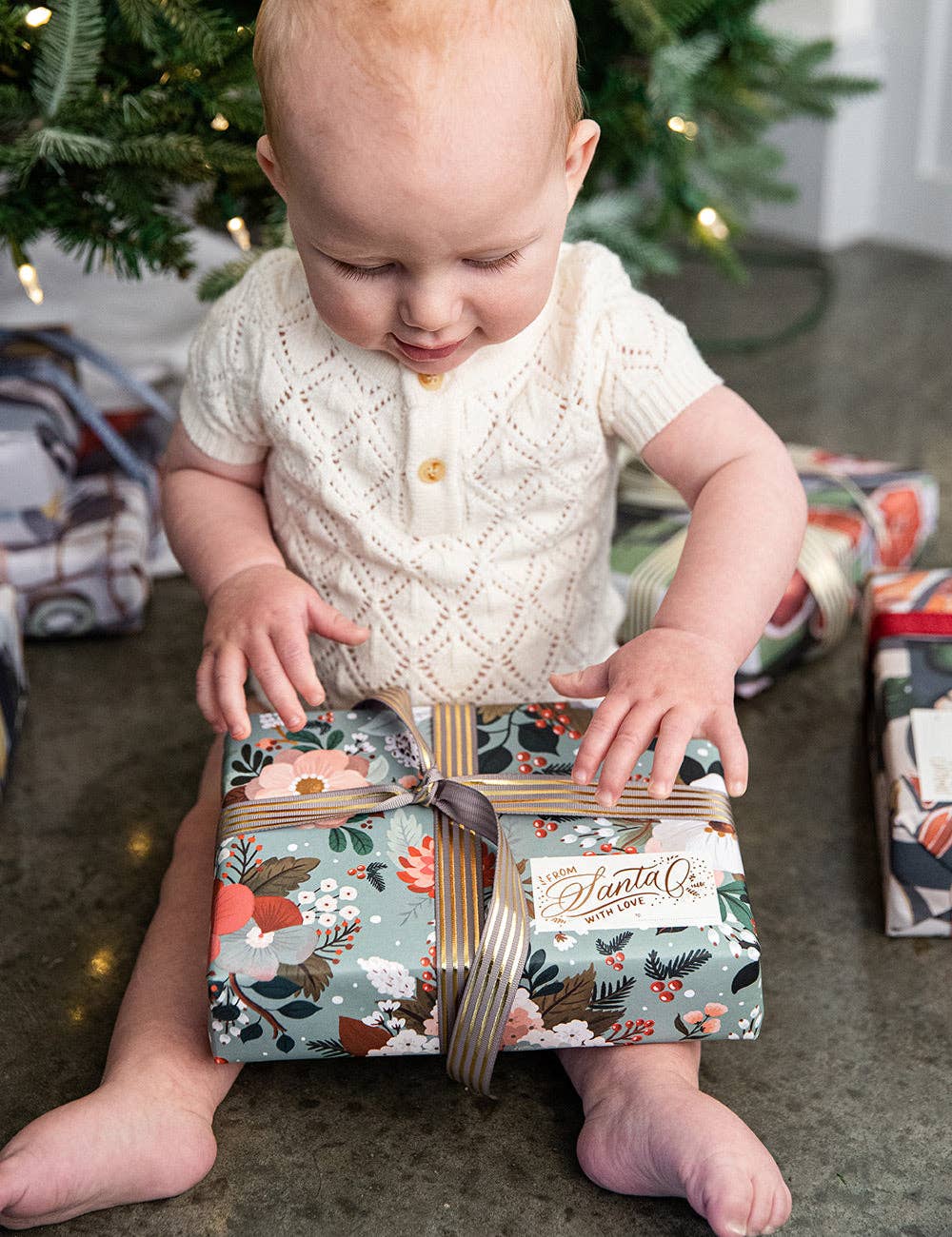 Bespoke Letterpress - Wholesale Flat Wrap - Christmas Ornaments / Floral Fields 6pk Gift Wrap18