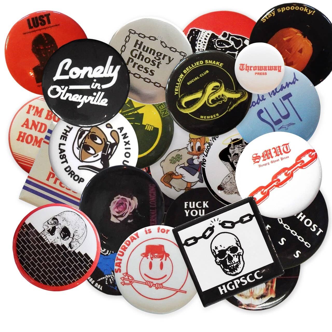 Hungry Ghost Press - Wholesale Reversspeld/knoop - 1,5" buttons29
