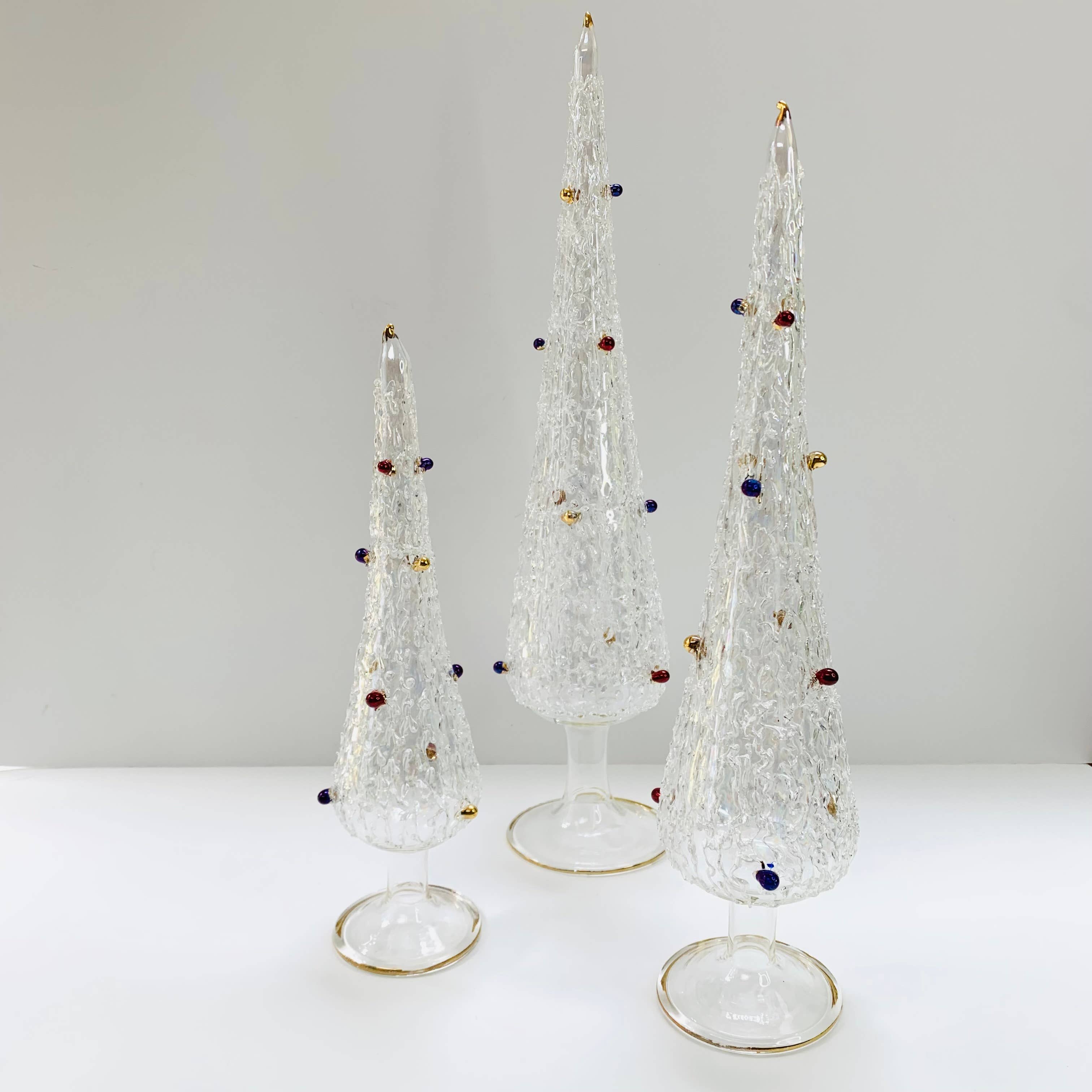 Dandarah (Ships from Canada) - Vendita all'ingrosso Decorazione natalizia - Albero di Natale da tavolo in vetro soffiato bianco con colori1