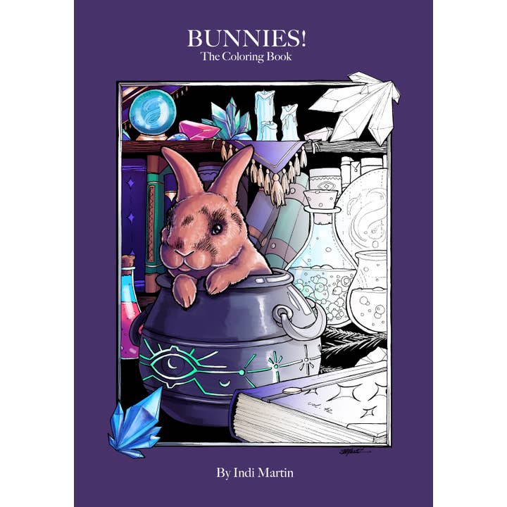 Indi Martin Art - Wholesale Coloring & Activity Book - Adult - Coloring Book: Bunnies!