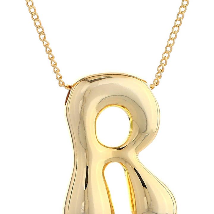 MiMi Wholesale - Wholesale Pendant/Charm Necklace - DJN330009 14K Dipped Big Bubble Letter Initial Necklace20