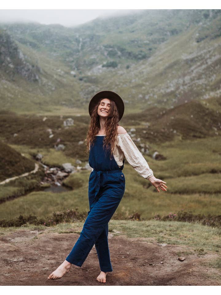 Hemp & Hope - Vente Salopette – femme - Salopette en chanvre Tama - Bleu2