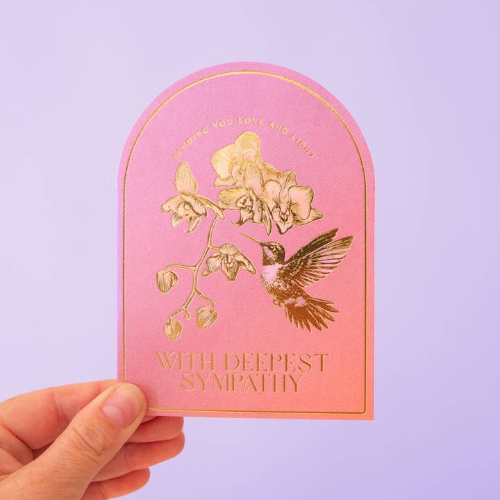 Deepest Sympathies Card | Hummingbird for wholesale by Jungle Club