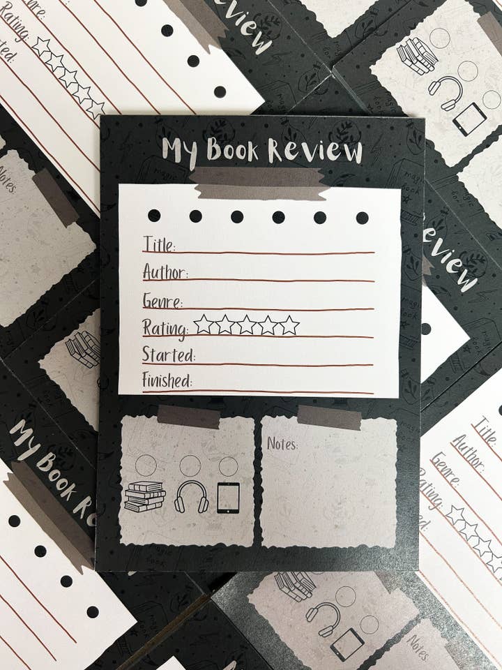 Onyx Book Review Notitieblok  voor wholesale door The Cozy Book Box