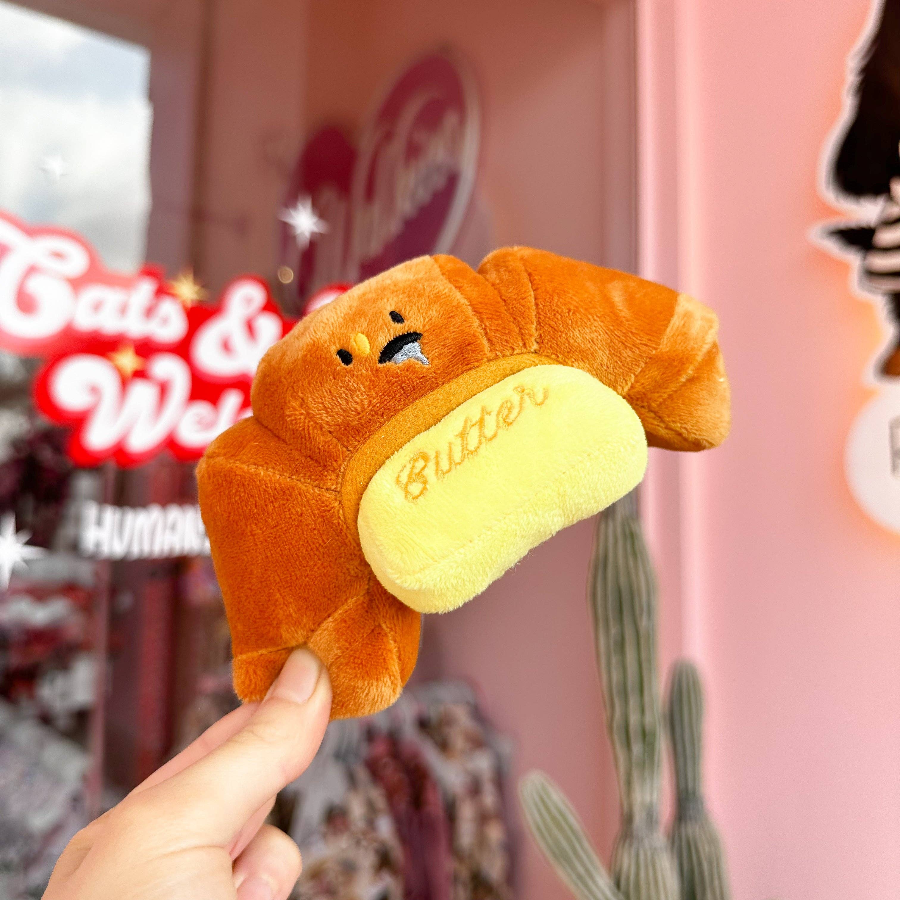 Pablo & Co. Boutique - Wholesale Pet Squeaky Toy - Dog - Croissant & Butter Dog Toy2
