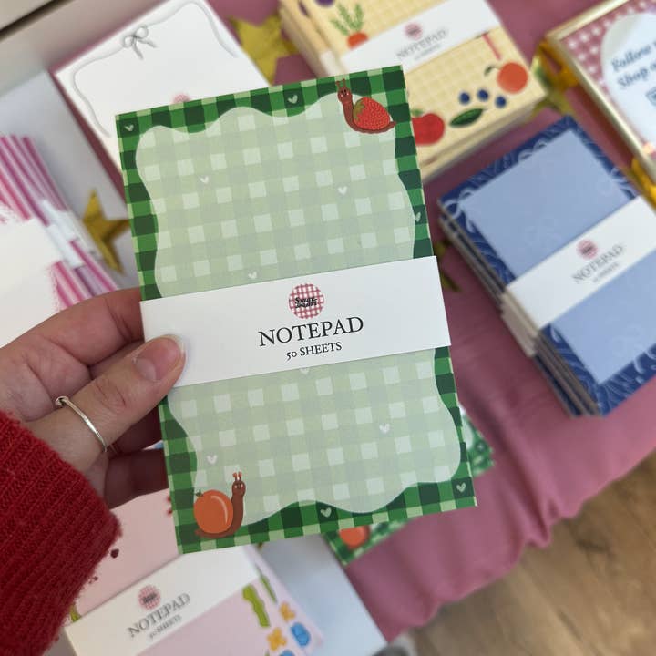 Snail Picnic 4x6 Notepad for wholesale by Smar Art