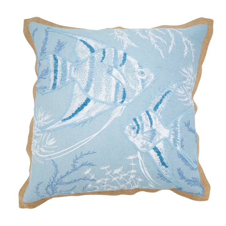 Cojín Seaside Splash Fish para venta al por mayor de Saro Lifestyle