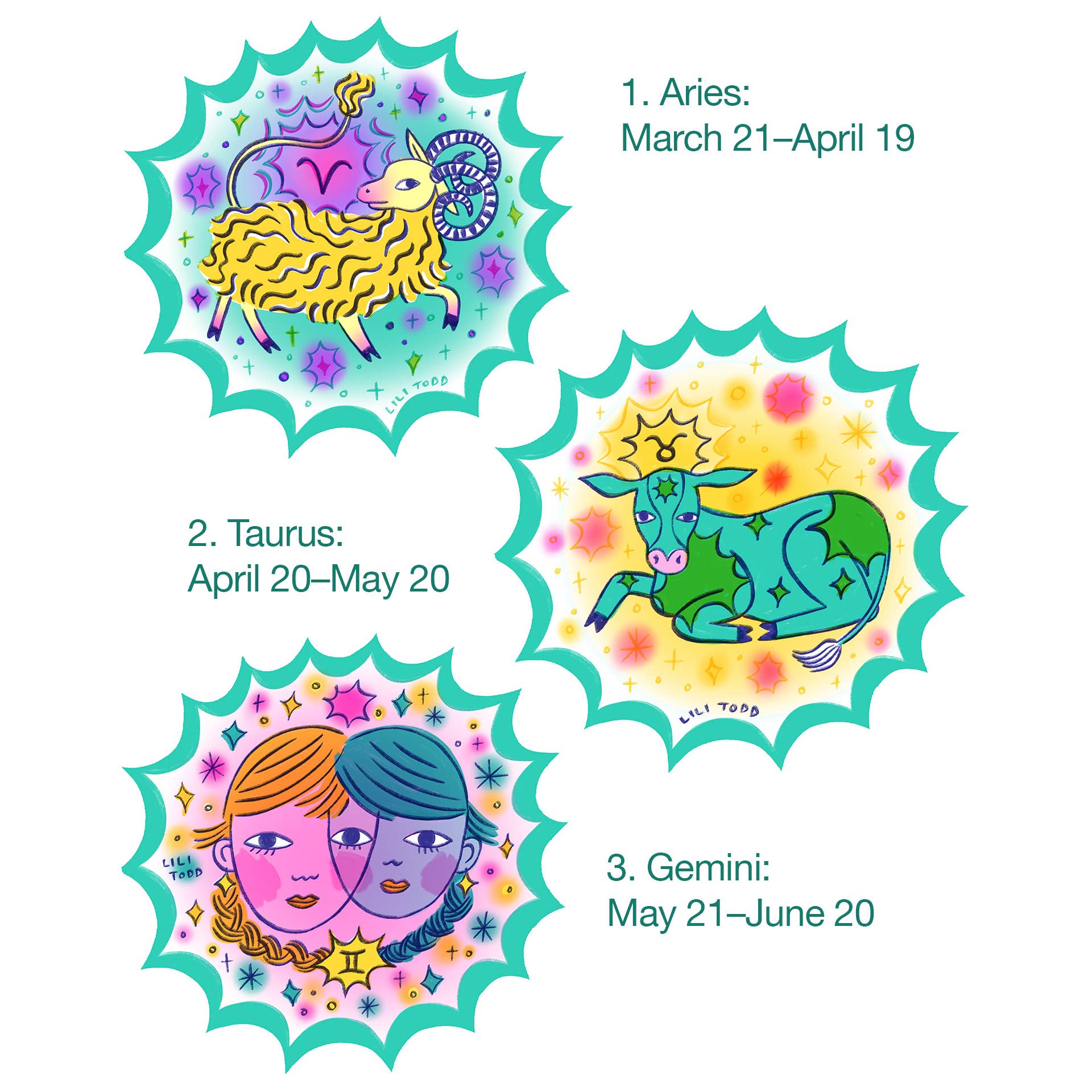 Lili Todd Art - Wholesale Sticker - Leo sterrenbeeld vinyl sticker2