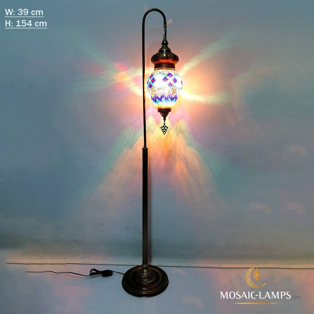 Mosaic Lamps - Wholesale Floor Lamp - Handmade Single Turkish Mosaic Floor Lamp, Large Egg Globe1